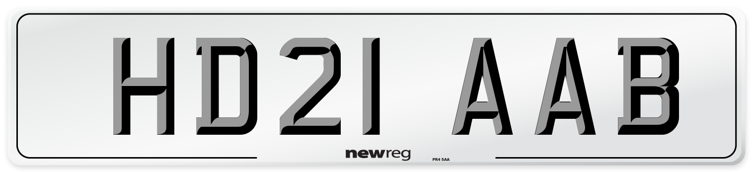 HD21 AAB Number Plate from New Reg